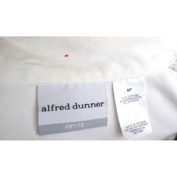 ALFRED DUNNER - WOMEN'S WHITE PATCHWORK BUTTERFLY FULL ZIP JACKET - SIZE 6P - Picture 5 of 6